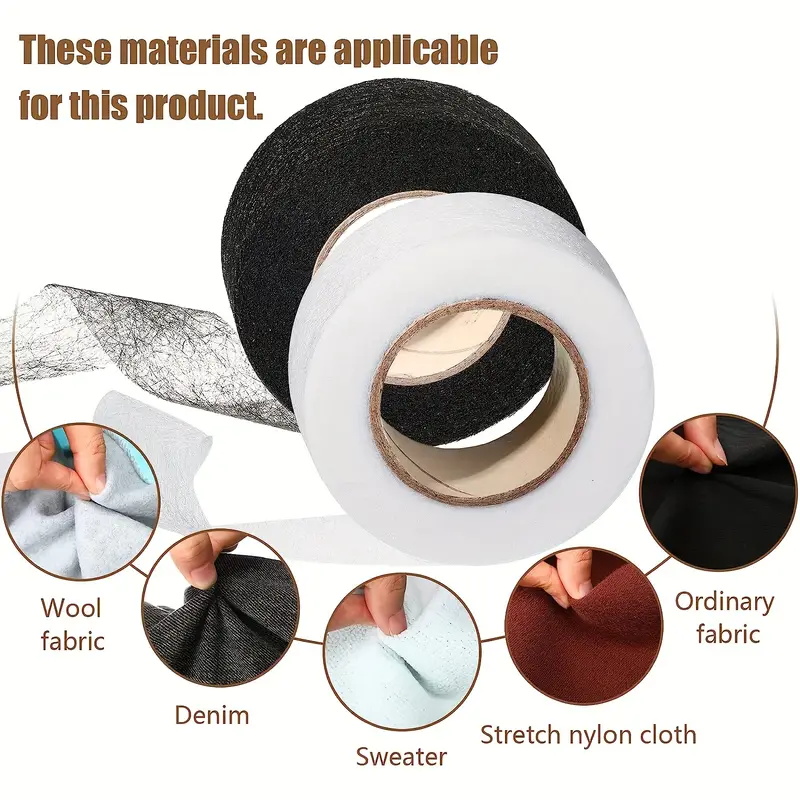 Hem Tape Fusible - 4 rollos de cinta adhesiva de