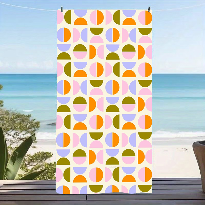 Century Textile & Sewing Supply Hours - Toalla de Playa de Microfibra Geométrica