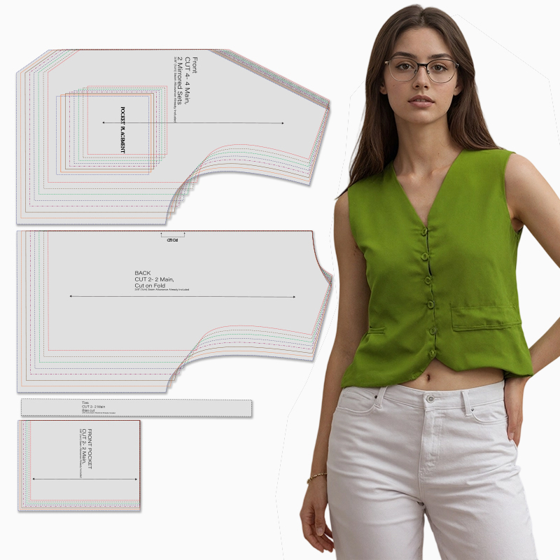Textile Sewing Patterns - Patrones de costura para chaleco de