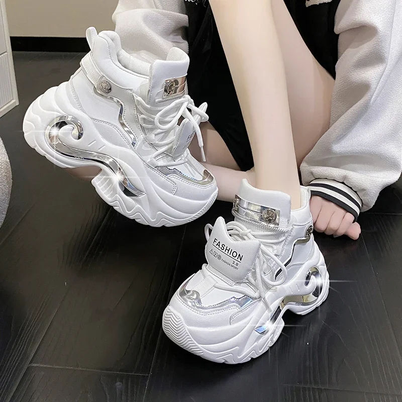 Sewing Latex - Zapatos de cuero informales con plataforma