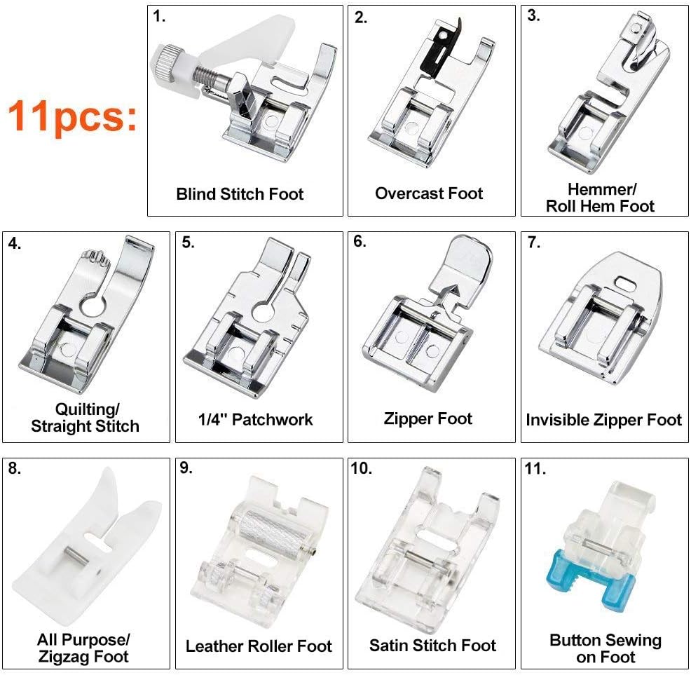 Juego de 11 prensatelas - Kit  - Textile Sewing Machine reseña y precio