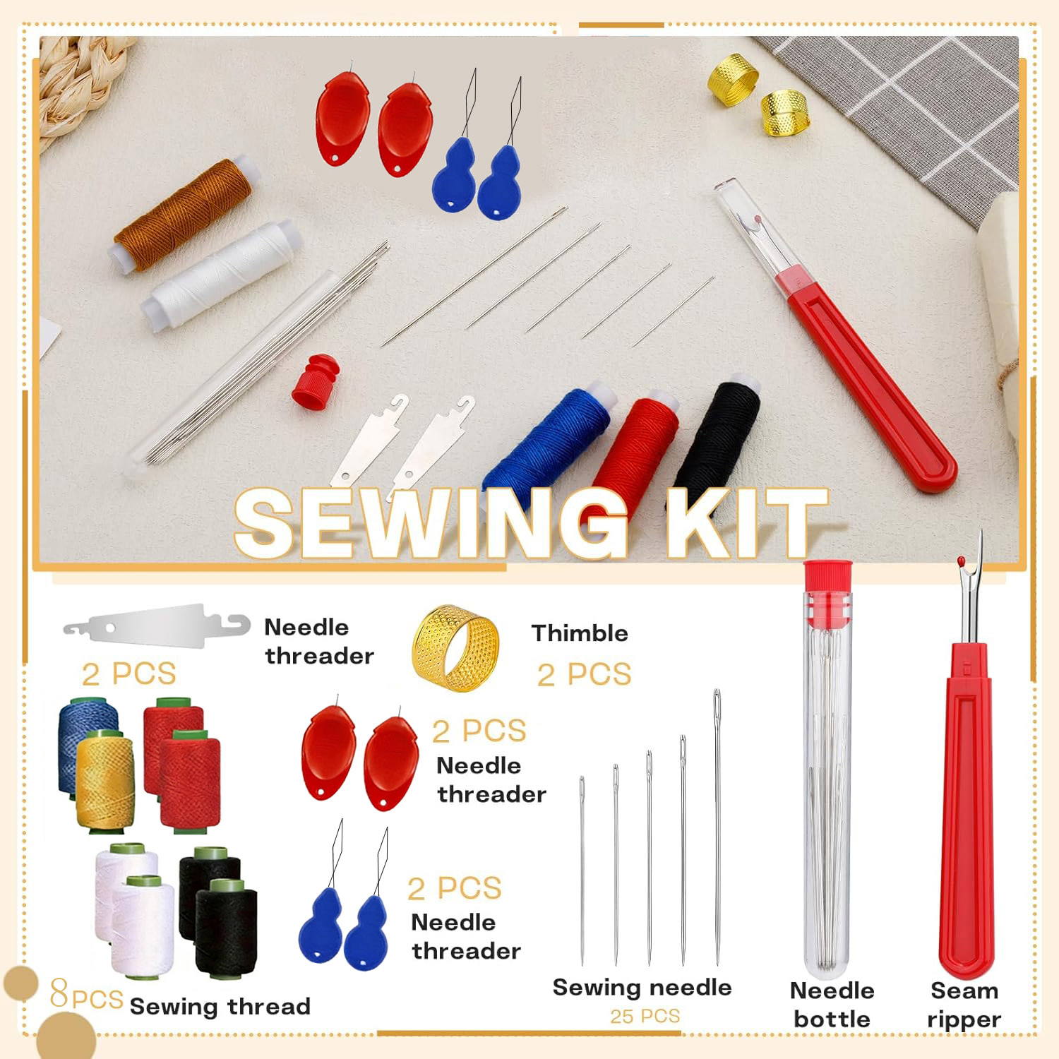 Kit de 43 Agujas de Coser de O - Sewing Kit reseña y precio