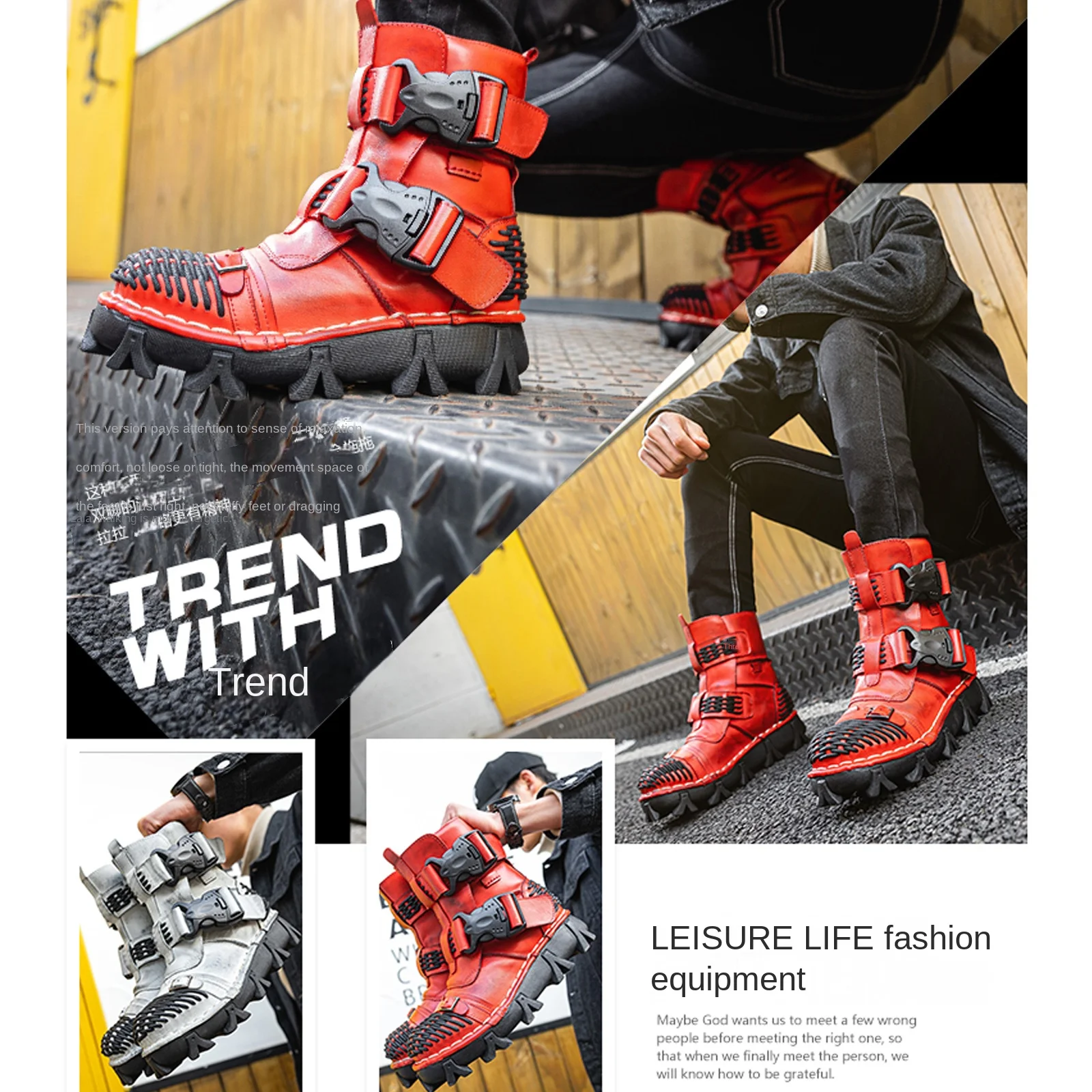 Botas de moto de cuero genuino - Sewing Latex reseña y precio