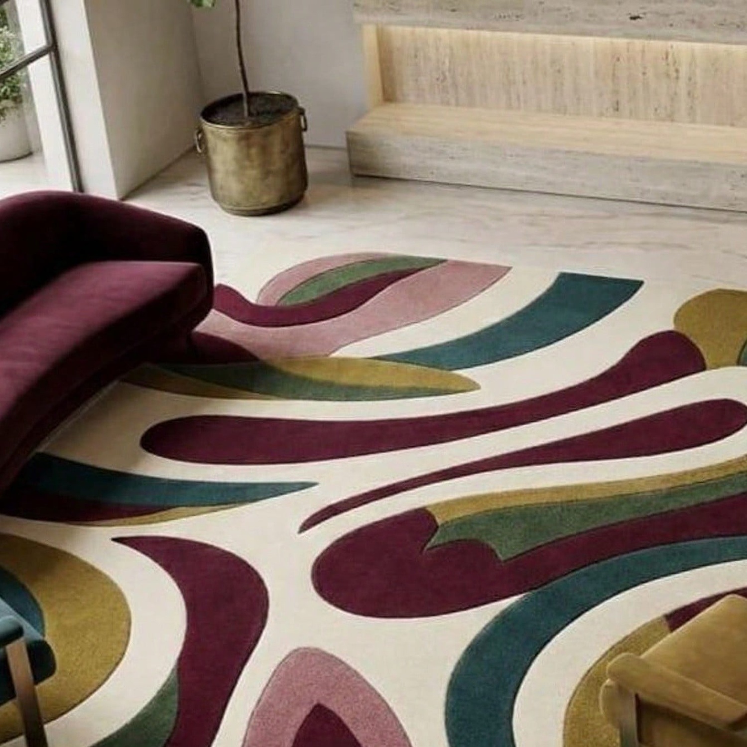 Alfombra con Patrón Abstracto, - Century Textile & Sewing Supply Hours reseña y precio